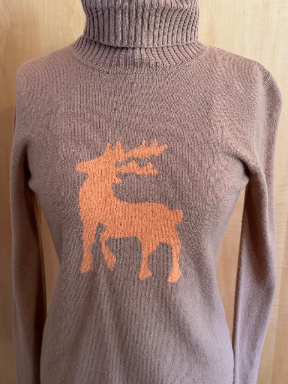Unique Vintage Intarsia Deer Cashmere Sweater